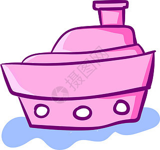 白色背景上上的粉色可爱船图片