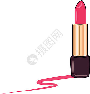 粉紅唇膏矢量或彩色插图图片