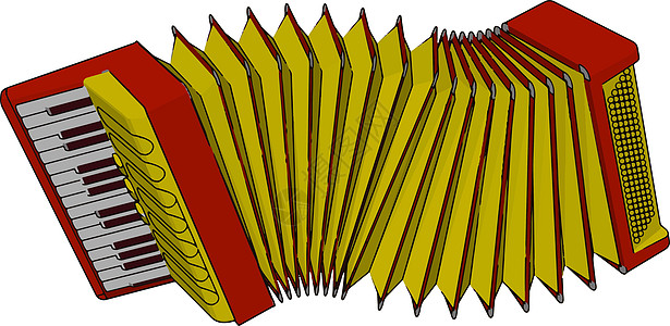 演奏手风琴图片矢量或彩色插图图片