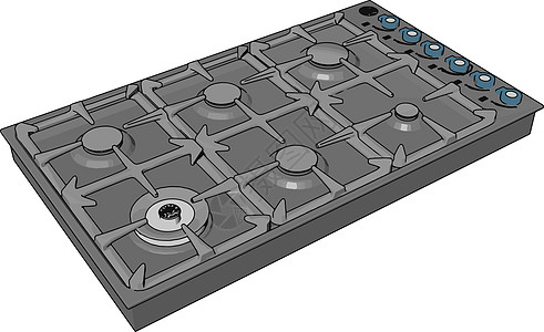 气体炉灶矢量或颜色插图图片