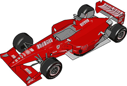 红色彩色运动玩具汽车矢量或颜色插图图片