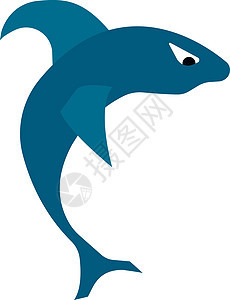 跳出水矢量或彩色插图的蓝鲨海洋生物大牙大白鲨灭绝潜水野生动物游泳海鱼捕食者图片