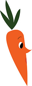 婴儿橙红胡萝卜矢量或彩色插图农业蔬菜橙子营养植物绘画收成饮食花园孩子们图片