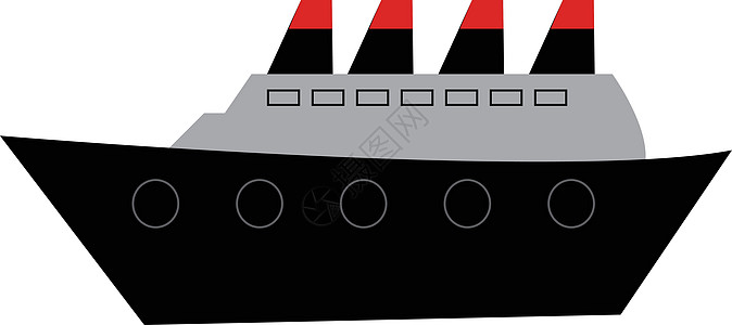 登上泰坦尼克号的船上是少女航向矢量或彩色示意图图片