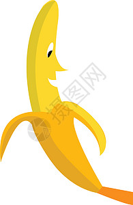 半剥皮香蕉矢量或彩色插图图片