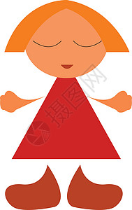 短发向量或颜色插图的玩偶背景图片