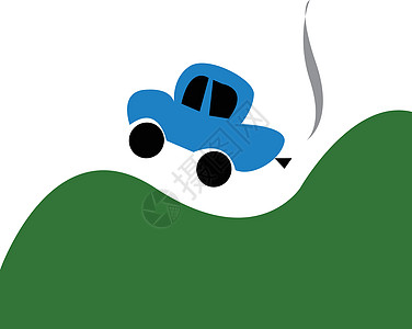 蓝色汽车跳跃矢量或彩色图案背景图片