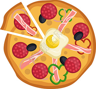 意大利腊肠鸡蛋披萨Prin图片