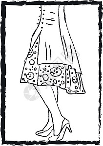 一位穿着时尚高跟鞋矢量或彩色插图的女士图片