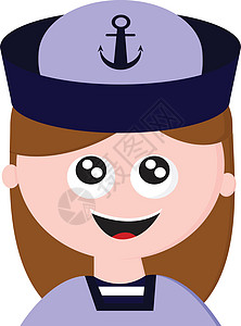 一个穿着制服笑的水手女孩的卡通人物高清图片