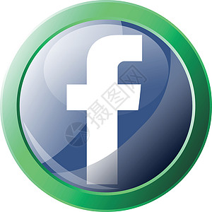 绿色圆圈矢量图标怡乐思内的 Facebook 平台徽标背景图片