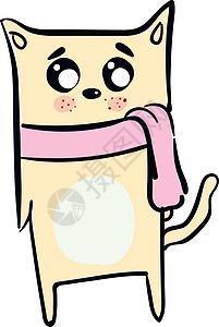 戴粉色围巾的凯蒂图片