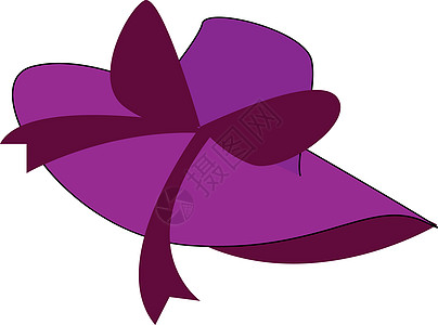 白色背景上的紫色帽子插图矢量图片