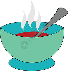 热汤矢量或颜色插图图片