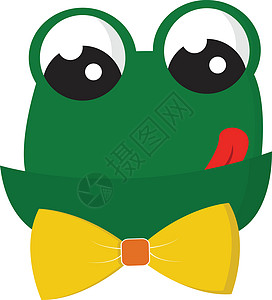 一只美丽的青青蛙的剪贴板 舌头卡在外边图片