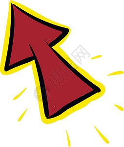 红色箭头单击光标鼠标指针图标向上长红色箭头 l图片