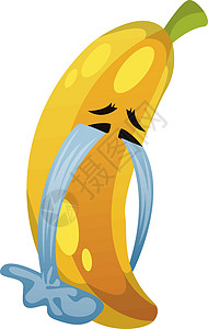 白色背景的香蕉哭泣插图矢量图片