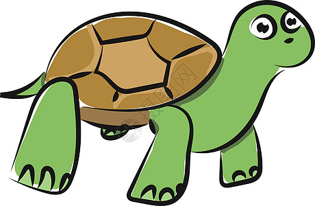 绿色乌龟矢量或颜色插图的 Emoji图片