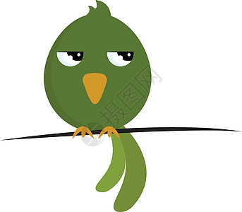 愤怒的绿鸟矢量或彩色图案图片