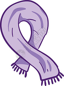 一条长紫色围巾矢量或彩色图案的绘画图片