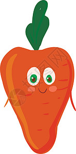 快乐的胡萝卜 矢量或颜色插图营养维生素饮食植物卡通片绘画蔬菜橙子沙拉图片