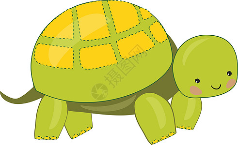绿色乌龟 向量或颜色插图的食道图片