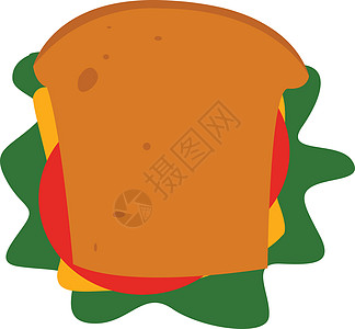 三明治 矢量或颜色插图的图像蔬菜美食柠檬午餐食物小吃面包草本植物油炸绘画图片