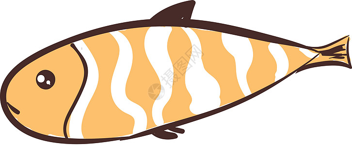 棕白相间的长鱼曲线设计黑鳍图片