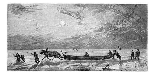 在杜纳冰上拖船图片