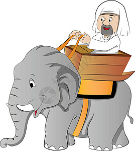 大象骑 插图图片