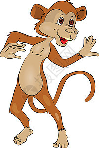猴子打手势的向量背景图片