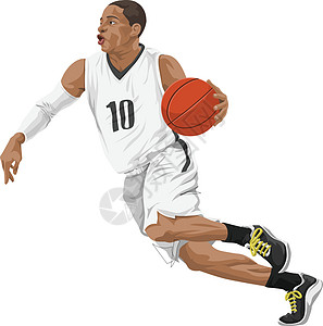 篮球运动员的矢量玩家竞争联盟插图男人白色圆形冠军运动卡通片图片