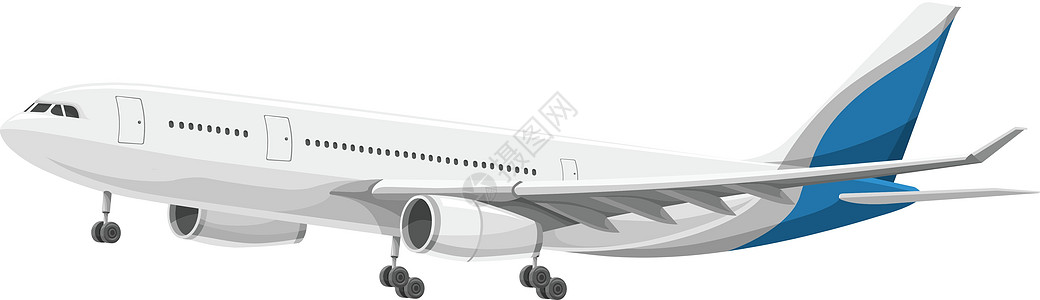 飞机客机飞机起飞的向量旅行白色运输技术翅膀车轮插图引擎航空商业插画