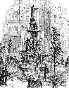泰勒戴维森不老泉或水的天才 夫人或福青铜打印正方形喷泉女士旅游景观广场动物雕像图片