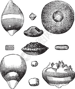 不同形式的冰雹古代雕刻绘画沉淀蚀刻古董艺术品天气插图白色编队风暴图片