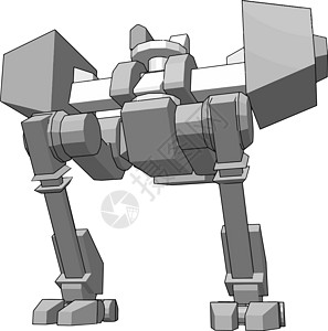 大银机器人 插图 白色背景的矢量男人天线工程卡通片科幻乐趣电子人青铜机械科学图片