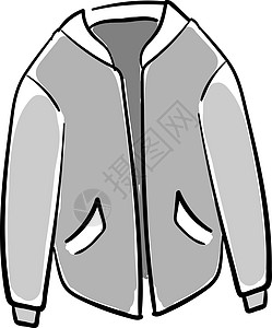 灰色夹克 插图 白色背景的矢量图片