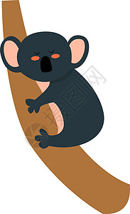 考拉在白色背景上的涂鸦乐趣袋熊动物黑色草图卡通片夹子哺乳动物孩子图片