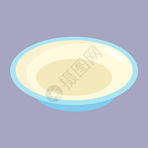 白色背景上的空餐具圆形厨房用具空白用餐早餐框架桌子艺术图片