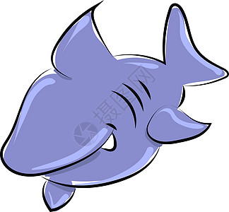 白色背景上的蓝鲨快乐收藏微笑鲨鱼游泳危险蓝色吉祥物乐趣牙齿图片