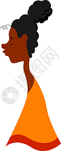 非裔美洲妇女 插图 白背景的矢量图片