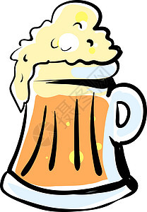 啤酒绘画 插图 白背景的矢量玻璃酒精背景图片