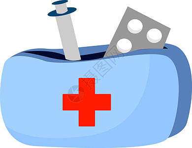白色背景上的急救插图矢量救援工具治疗护理人员医院疾病红色盒子服务帮助图片