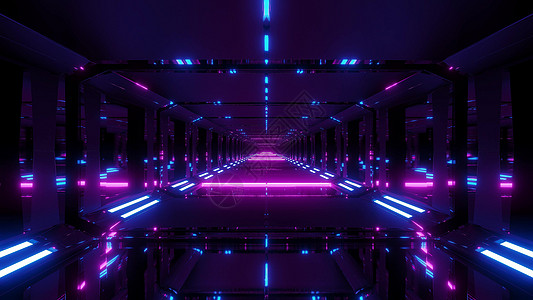 黑暗未来科幻玻璃隧道3d插画背景壁纸紫色插图运动建筑墙纸蓝色粉色渲染图片