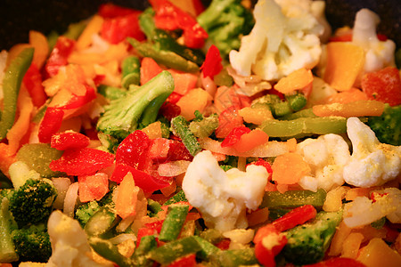冻冻蔬菜 包括辣椒花椰菜和煮开菜菜烹饪洋葱蔬菜食物芹菜绿色饮食胡椒图片