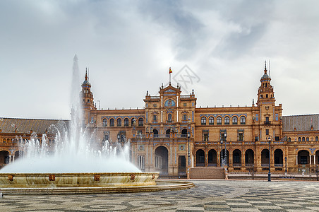 西班牙塞维利亚埃斯潘广场纪念碑旅游旅行建筑学公园地标喷泉建筑正方形城市图片