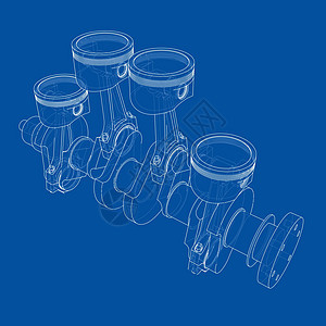 发动机活塞轮廓  3 的矢量渲染金属阀门技术戒指燃料合金工具生产中风车辆图片
