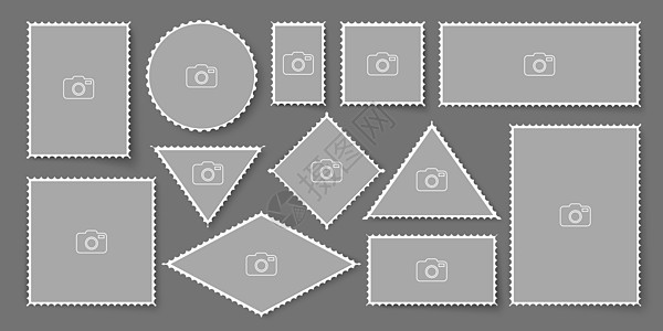 空白邮政邮票 穿孔邮资贴纸套装椭圆形寄宿生专辑边缘长方形标签收藏角落邮戳卡片图片