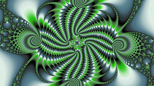 金属绿颜色的分形几何学艺术绿色递归螺旋背景图片