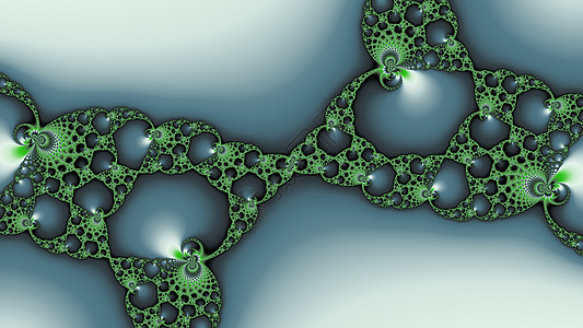 金属绿颜色的分形绿色艺术递归螺旋几何学背景图片
